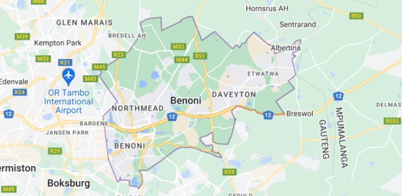 Map of Benoni